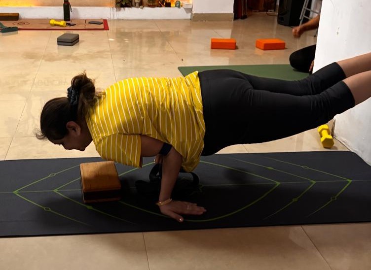 Aerial yoga pose