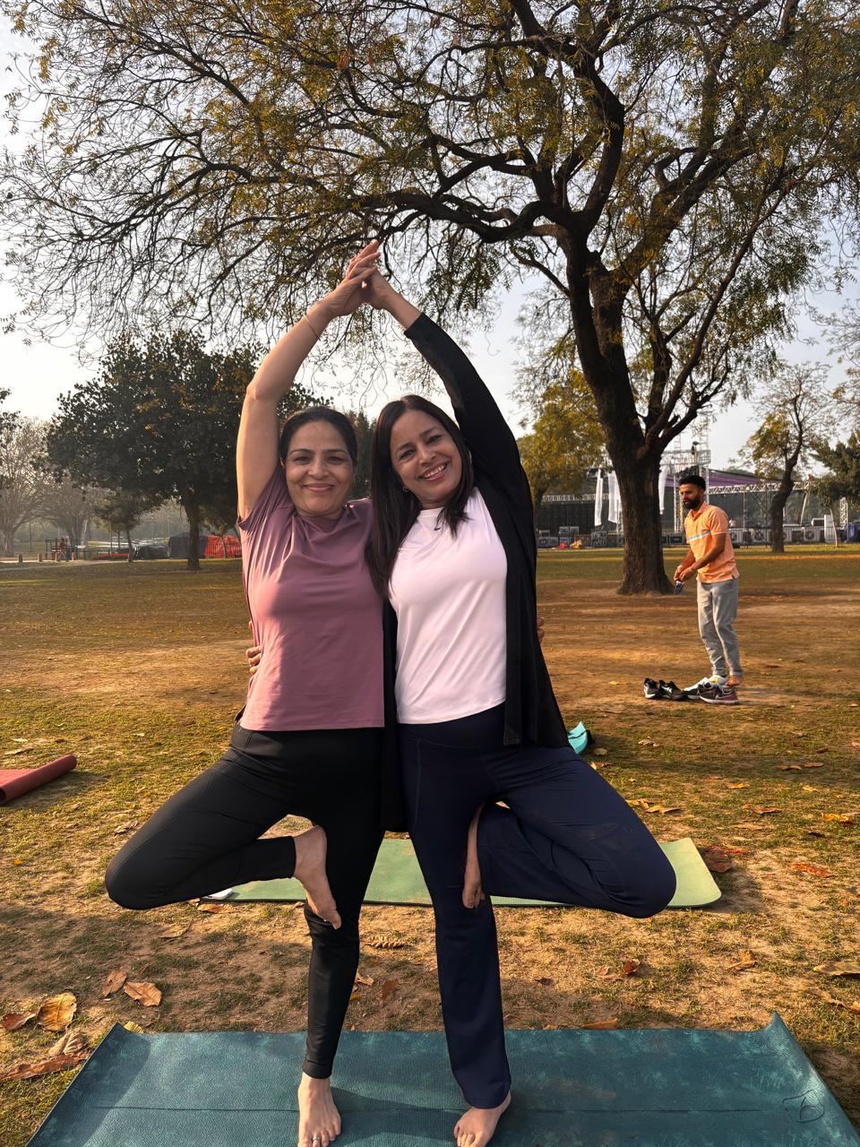 Beach yoga session in Goa