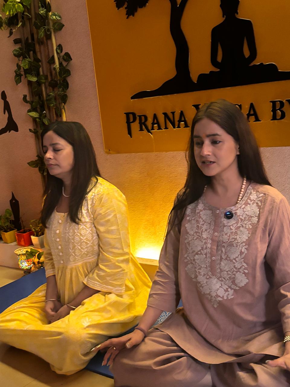 Children practising a balance pose